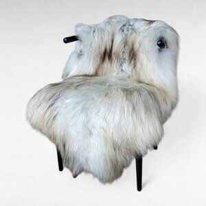 XL Silky Gray Wool Icelandic Sheepskin Throw 55" x 35"